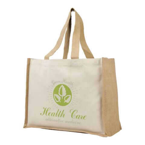 Bolsa Tote para compras de lona y yute de 340 g/m² &quot;Varai&quot; Estándar | Natural-Natural | sin montaje de publicidad | no disponible | no disponible | no disponible
