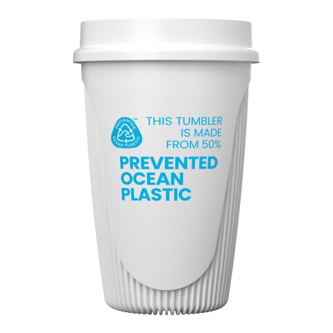 Vaso de 350&nbsp;ml con tapa de 360° "Alto" Blanco | sin montaje de publicidad | no disponible | no disponible