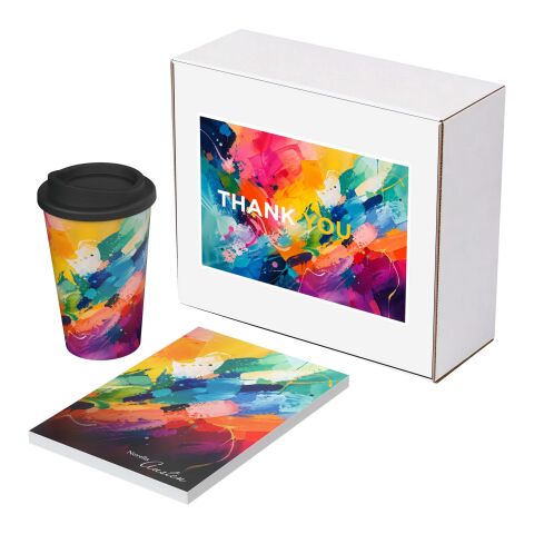 Set de regalo Kendal: cuaderno Novella Austen y vaso Americano blanco