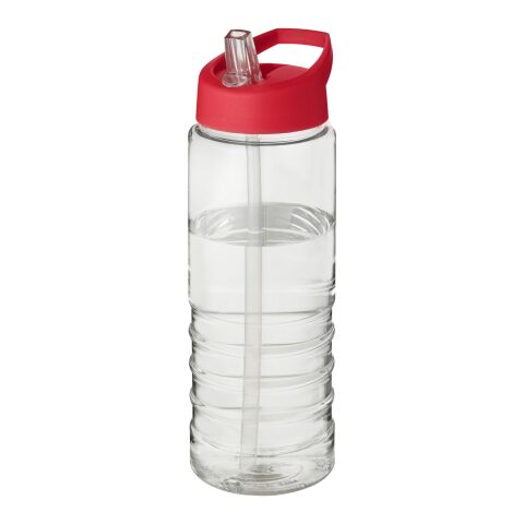 Bidón deportivo con tapa con boquilla de 750 ml &quot;H2O Treble&quot; Transparente-Rojo | sin montaje de publicidad | no disponible | no disponible