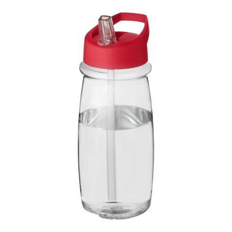 Bidón deportivo con tapa con boquilla de 600 ml &quot;H2O Pulse&quot; Blanco-Rojo | sin montaje de publicidad | no disponible | no disponible