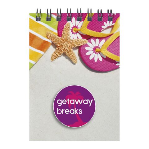 Cuaderno A7 con anillas de alambre de Desk-Mate® blanco-negro | 50 pages | sin montaje de publicidad | no disponible | no disponible