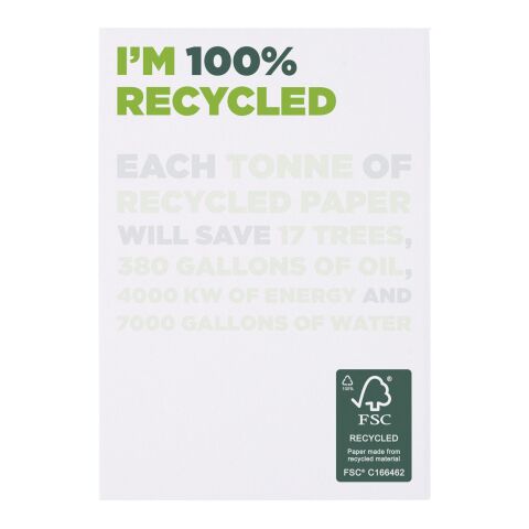 Libreta A7 de papel reciclado &quot;Desk-Mate®&quot; Blanco | 25 pages | sin montaje de publicidad | no disponible | no disponible