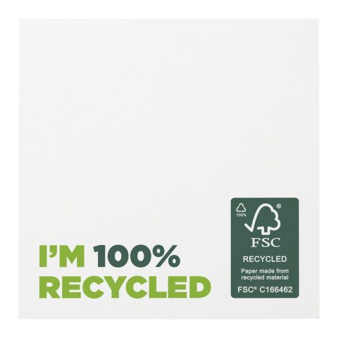 Bloc de notas adhesivas de papel reciclado de 75 x 75 mm &quot;Sticky-Mate®&quot; blanco | 25 pages | sin montaje de publicidad | no disponible | no disponible