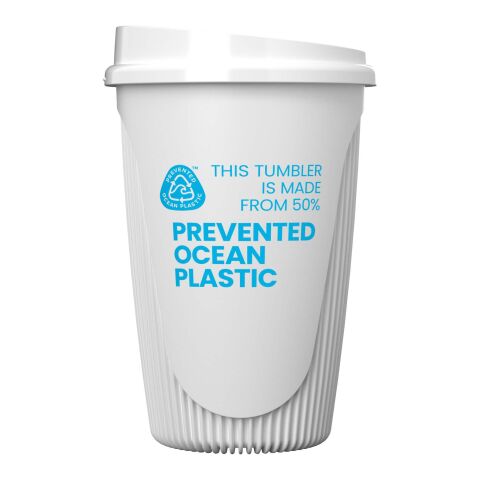 Vaso de 350 ml con tapa "Alto POP" Blanco | sin montaje de publicidad | no disponible | no disponible