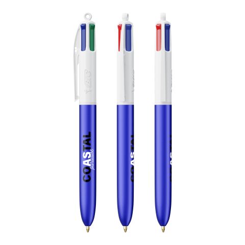 BIC® 4 Colours Glacé Blanco-azul | Impresión De Pantalla 1 color | Cuerpo-A la derecha del clip  | 30.00 mm x 43.00 mm