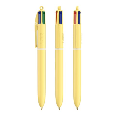BIC® 4 Colours® Pastel Amarillo | Impresión De Pantalla 1 color | Cuerpo-A la derecha del clip  | 30.00 mm x 43.00 mm