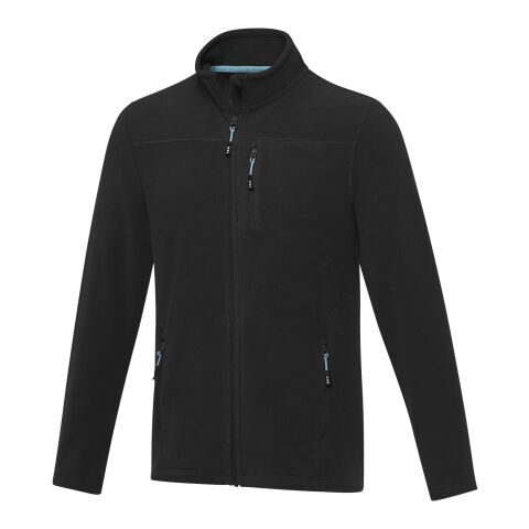 Chaqueta polar con cremallera entera reciclada GRS para hombre "Amber" Negro | XL