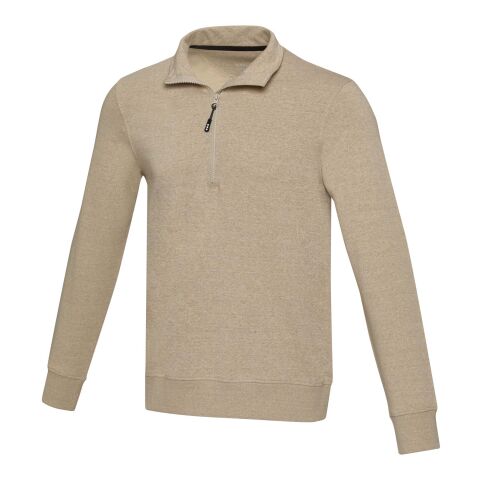 Sudadera unisex de material reciclado con cremallera 1/4 Aware™ &quot;Tin&quot; Estándar | Oatmeal | S | sin montaje de publicidad | no disponible | no disponible | no disponible