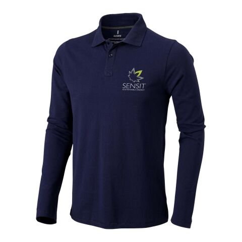 Polo de manga larga para hombre "Oakville" Estándar | Azul marino | M | sin montaje de publicidad | no disponible | no disponible | no disponible
