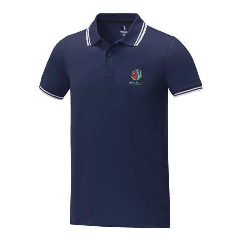 Polo de manga corta con ribete para hombre &quot;Amarago&quot; Estándar | Azul profundo | XL | sin montaje de publicidad | no disponible | no disponible | no disponible