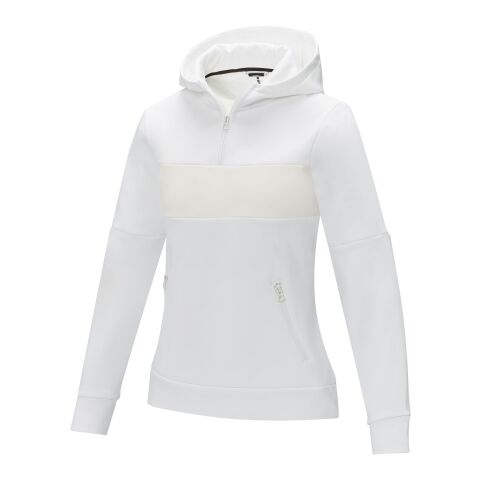 Sudadera anorak con capucha con media cremallera para mujer &quot;Sayan&quot; Estándar | Blanco | XL | sin montaje de publicidad | no disponible | no disponible | no disponible