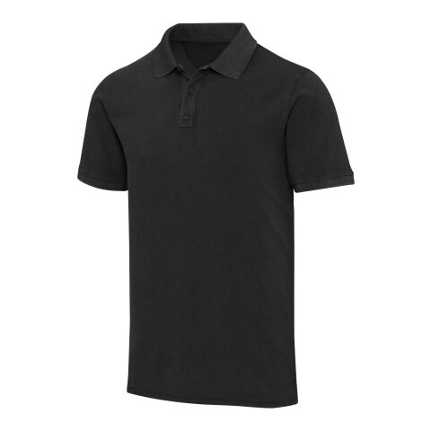 Polo de 200 g/m2 lavado para hombre "Calgary" Estándar | Negro intenso | S | sin montaje de publicidad | no disponible | no disponible | no disponible
