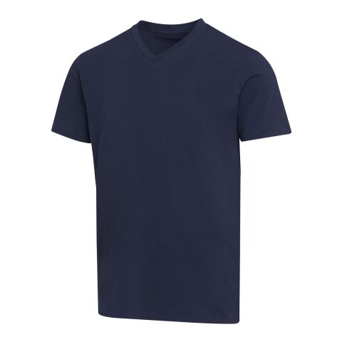 Camiseta orgánica unisex de 200 g/m² con certificado OCS de manga corta y cuello de pico "Balfour" Azul marino | XXS