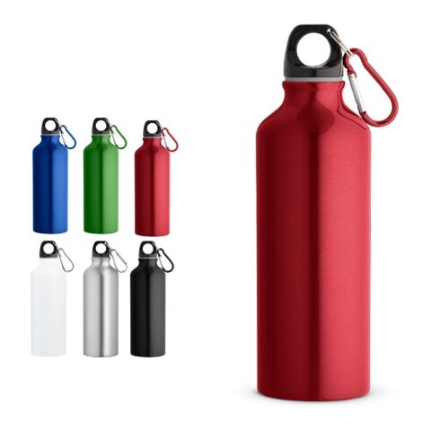 RE-LANDSCAPE M. Botella de aluminio reciclado con mosquetón 530 mL Negro | sin montaje de publicidad