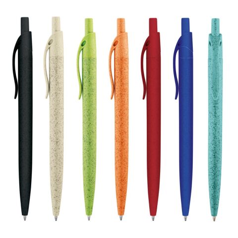 CAMILA. Bolígrafo fabricado en paja de trigo y ABS Negro | sin montaje de publicidad