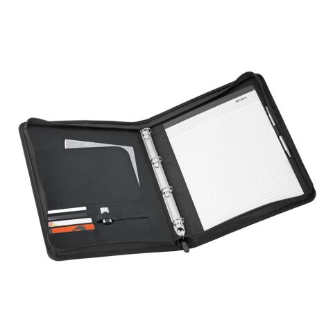 AUSTER. Carpeta A4 en 600D con bloc de hojas forrado gris claro | sin montaje de publicidad | Forrado | A4