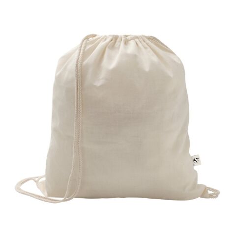 SALAMANCA. Bolsa tipo mochila de algodón reciclado (70%) y poliéster (30% rPET) (150 g/m²) Beige | sin montaje de publicidad