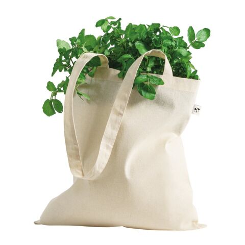 LEON. Bolsa 100% algodón orgánico (140 g/m²) Beige | sin montaje de publicidad
