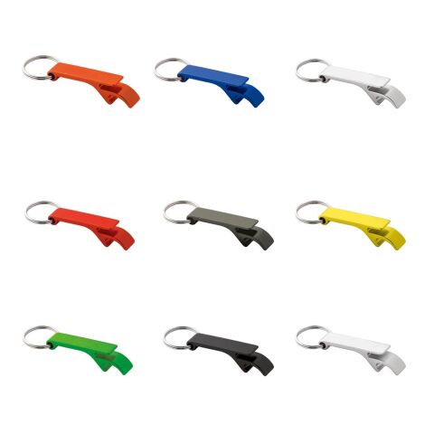 BAITT. Llavero de aluminio con abridor de chapas Negro | sin montaje de publicidad