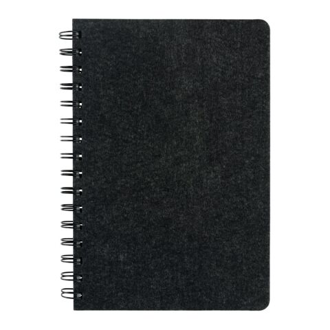 MISHIMA. Cuaderno A5 con tapa semidura de fieltro reciclado (100% rPET) con anillas y páginas rayadas Impresión De Pantalla 1 color