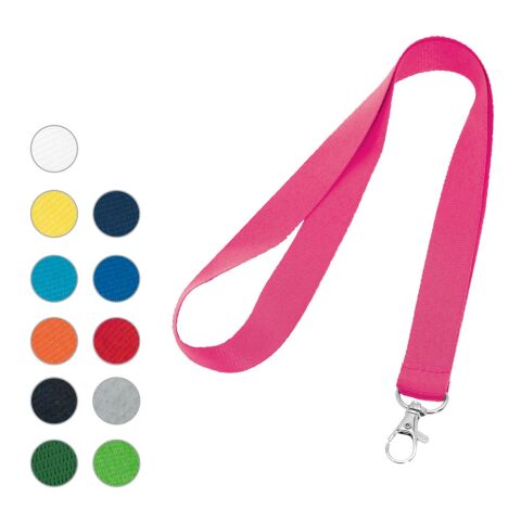 LARIAT. Lanyard de poliéster Rosa | sin montaje de publicidad