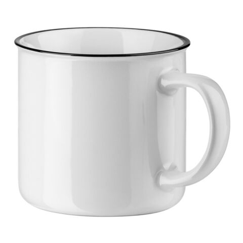 VERNON WHITE. Taza de cerámica de 340 ​​ml Blanco | sin montaje de publicidad