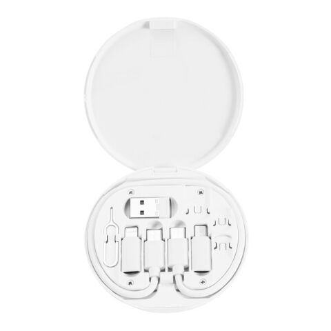 SYSTROM. Cable de carga ultrarrápida y set de adaptadores ABS reciclado (100% rABS) Blanco | sin montaje de publicidad