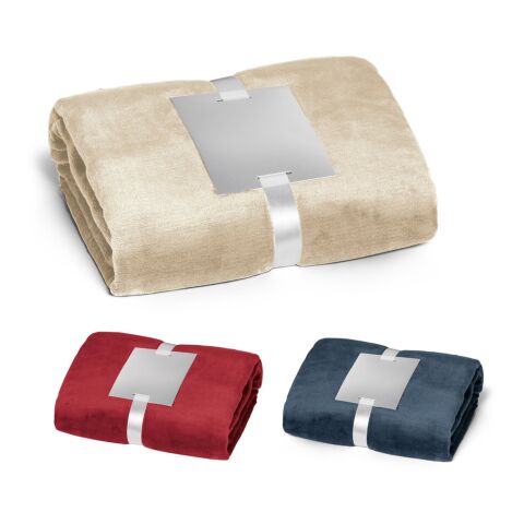 DYLEAF. Manta polar (240 g/m²) con cinta para tarjeta de personalización Azul | sin montaje de publicidad