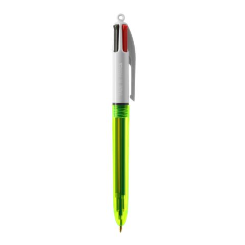 BIC® 4 Colours Fluo bolígrafo Amarillo | Impresión De Pantalla 1 color | Cuerpo-A la derecha del clip  | 30.00 mm x 43.00 mm