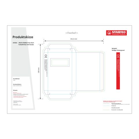 STABILO Trio short Estuche de 6 lápices de color sin montaje de publicidad