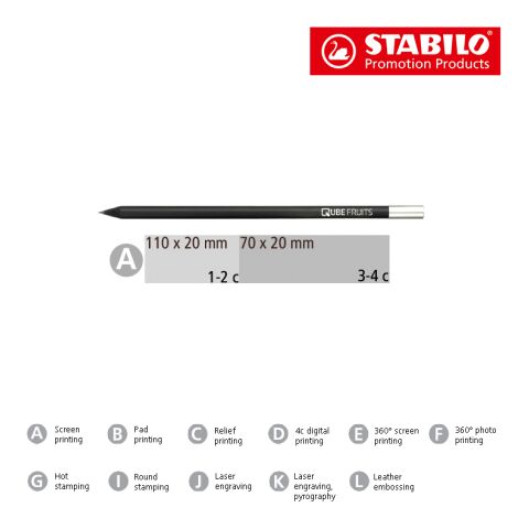 STABILO lápiz de grafito negro mit Metallkapsel black/silver | Impresión De Pantalla 1 color | no disponible | no disponible