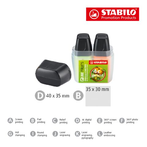 STABILO BOSS MINI Box de 4 rotuladores fluorescentes Tampografía 2 color