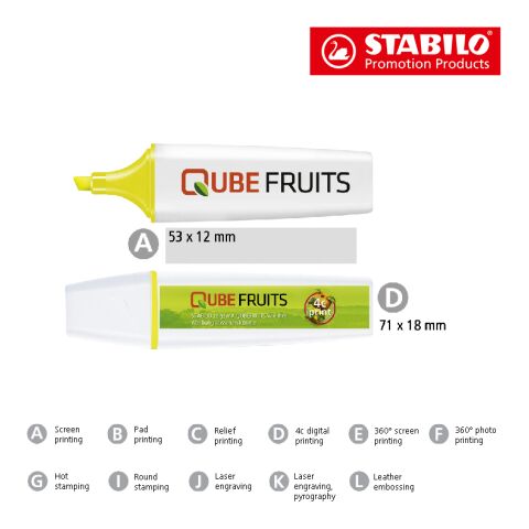 STABILO BOSS ORIGINAL Set de 4 rotuladores fluorescentes Impresión De Pantalla 3 color