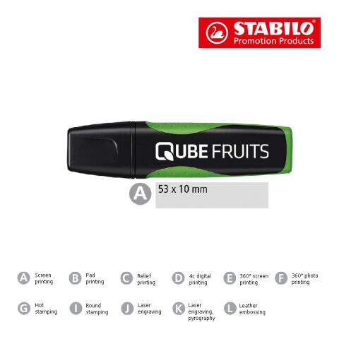 STABILO GREEN BOSS Set de 2 rotuladores fluorescentes tampografía | sin montaje de publicidad