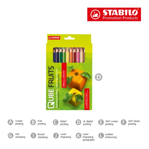 STABILO GREENtrio Estuche de 12 lápices de color cuatricromía