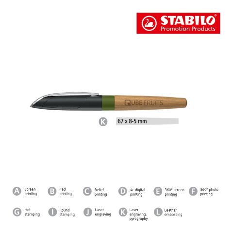 STABILO Grow bolígrafo verde oscuro | sin montaje de publicidad