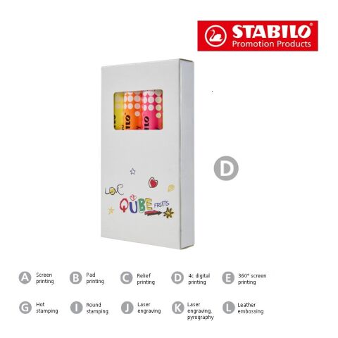 STABILO woody duo Estuche de 4 marcadores para pizarra blanca cuatricromía