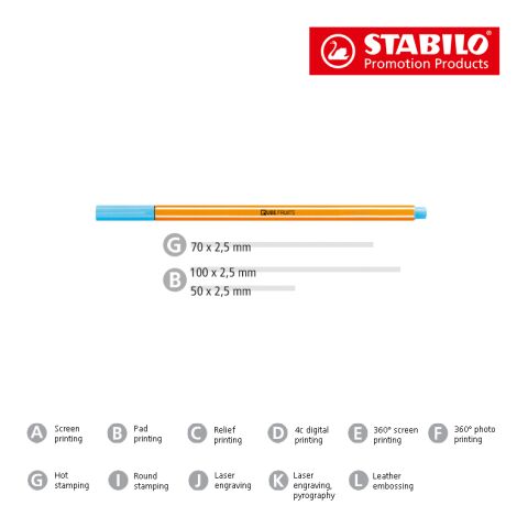 STABILO point 88 rotulador de punta fina amarillo neón | sin montaje de publicidad