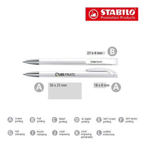 STABILO prime antibac bolígrafo blanco | sin montaje de publicidad | sin montaje de publicidad