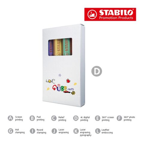 STABILO woody duo Estuche de 4 lápices de color sin montaje de publicidad