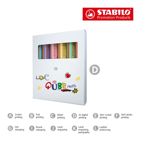 STABILO woody duo Estuche de 6 lápices de color cuatricromía