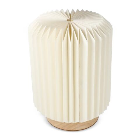 Coollux lámpara LED de papel plegable Aurora sobre base de madera, 22cm Natural | sin montaje de publicidad | no disponible | no disponible
