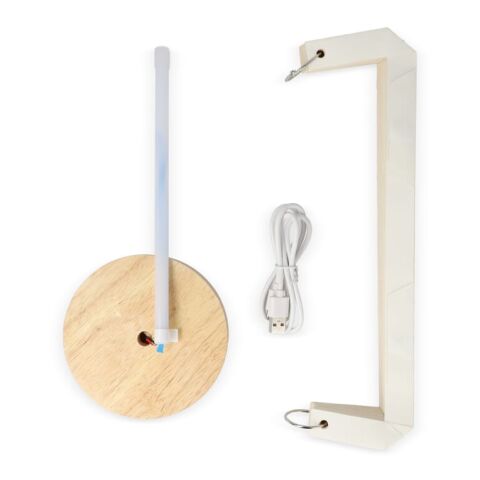 Lámpara LED de papel plegable Coollux Aurora Tall sobre base de madera, 32cm Natural | sin montaje de publicidad | no disponible | no disponible