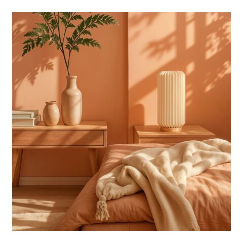 Lámpara LED de papel plegable Coollux Aurora Tall sobre base de madera, 32cm Natural | sin montaje de publicidad | no disponible | no disponible