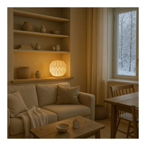 Coollux lámpara LED plegable de papel inspirada en Origami Luna 25cm Natural | sin montaje de publicidad | no disponible | no disponible