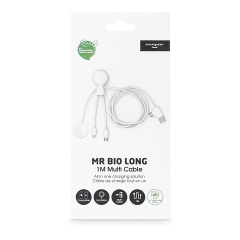 Cable múltiple Xoopar Mr. Bio Long para Apple/Samsung Watch de 1 metro Blanco | sin montaje de publicidad | no disponible | no disponible