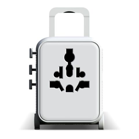 Xoopar Luggie GaN Adaptador de viaje universal con ruedas Blanco | sin montaje de publicidad | no disponible | no disponible