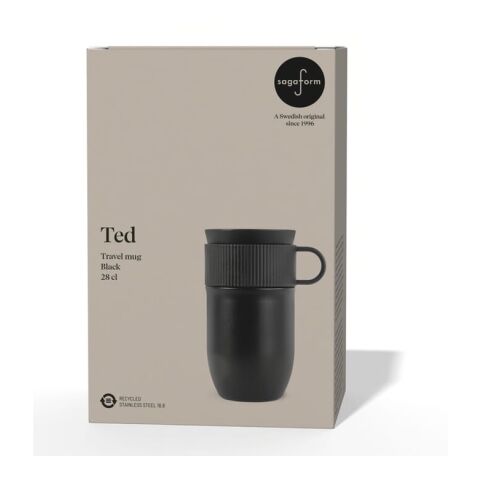 Taza aislada Sagaform Ted, 280 ml a prueba de fugas y apta para lavavajillas Negro | sin montaje de publicidad | no disponible | no disponible