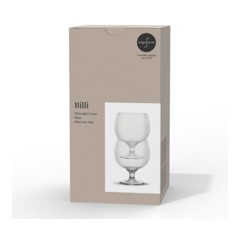Billi set de 2 copas de vino 350 ml Transparente | sin montaje de publicidad